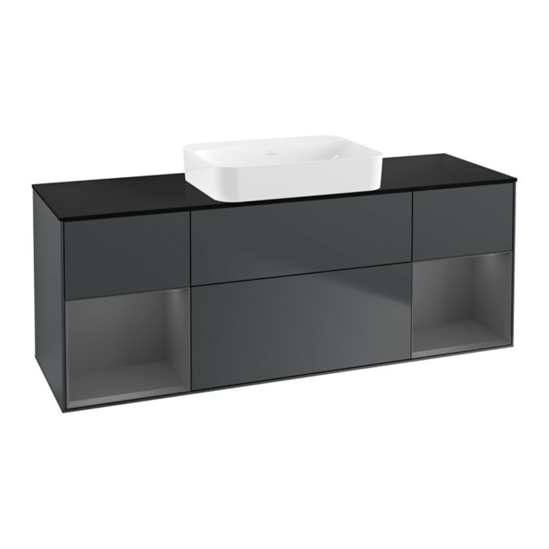 V&B Waschtischunterschrank Wandbeleuchtung Finion 160x60,3x50,1cm, Rg A m La, md bl. m Lac