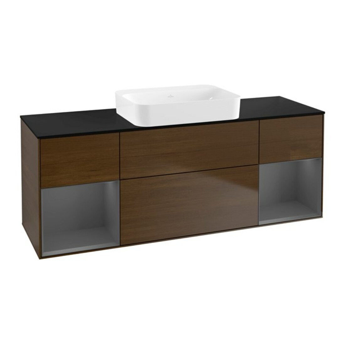 V&B Waschtischunterschrank Wandbeleuchtung Finion 160x60,3x50,1cm, Rg A m Lac, wal ven