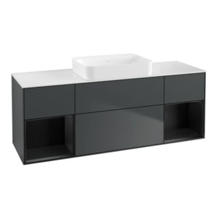 V&B Waschtischunterschrank Wandbeleuchtung Finion 160x60,3x50,1cm, Rg b m La, md bl. m Lac