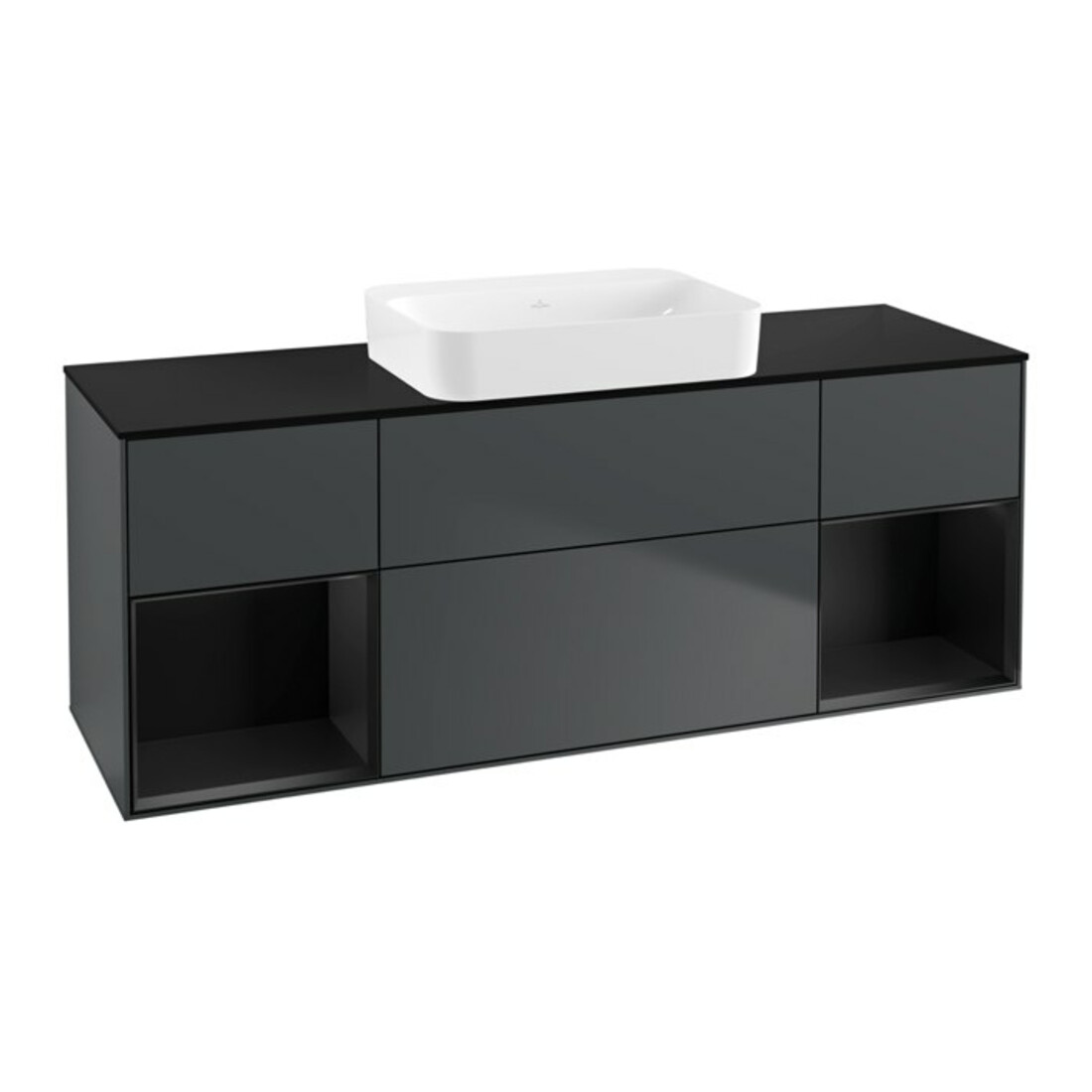V&B Waschtischunterschrank Wandbeleuchtung Finion 160x60,3x50,1cm, Rg b m La, md bl. m Lac