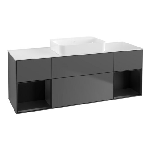 V&B Waschtischunterschrank Wandbeleuchtung Finion 160x60,3x50,1cm, Rg b m Lac, Anthrac. m