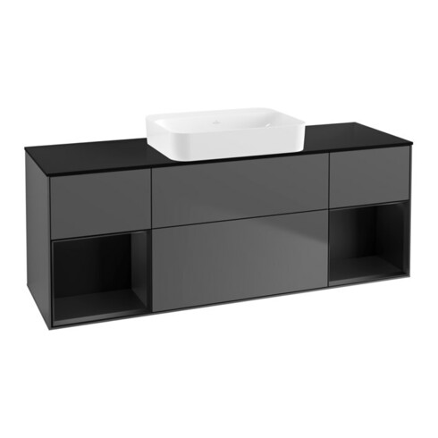 V&B Waschtischunterschrank Wandbeleuchtung Finion 160x60,3x50,1cm, Rg b m Lac, Anthrac. m