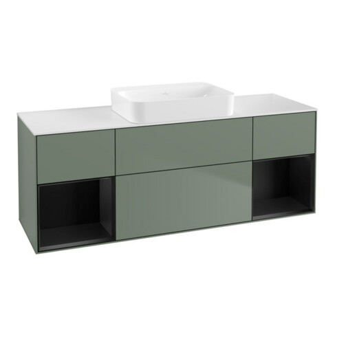 V&B Waschtischunterschrank Wandbeleuchtung Finion 160x60,3x50,1cm, Rg b m Lac, Oli. m Lac
