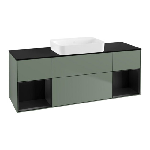 V&B Waschtischunterschrank Wandbeleuchtung Finion 160x60,3x50,1cm, Rg b m Lac, Oli. m Lac