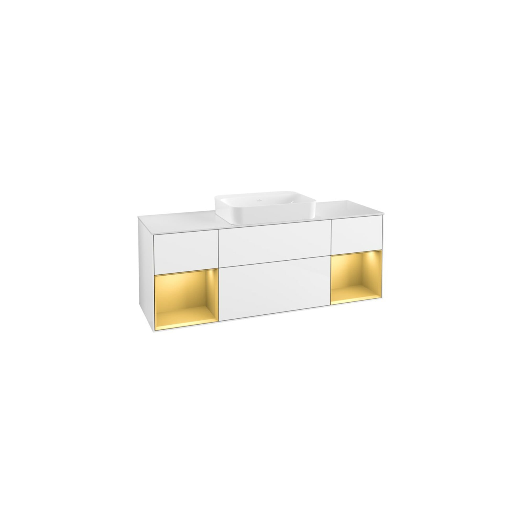 V&B Waschtischunterschrank Wandbeleuchtung Finion 160x60,3x50,1cm, Rg g m Lac, glo wh. Lac ; Villeroy & Boch