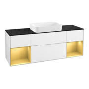 V&B Waschtischunterschrank Wandbeleuchtung Finion 160x60,3x50,1cm, Rg g m Lac, glo wh. Lac