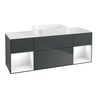 V&B Waschtischunterschrank Wandbeleuchtung Finion 160x60,3x50,1cm, Rg g w La, md bl. m Lac