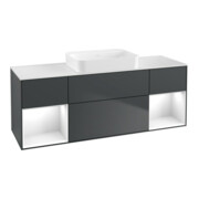 V&B Waschtischunterschrank Wandbeleuchtung Finion 160x60,3x50,1cm, Rg g w La, md bl. m Lac