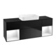 V&B Waschtischunterschrank Wandbeleuchtung Finion 160x60,3x50,1cm, Rg g wh. Lac, bla m Lac-1