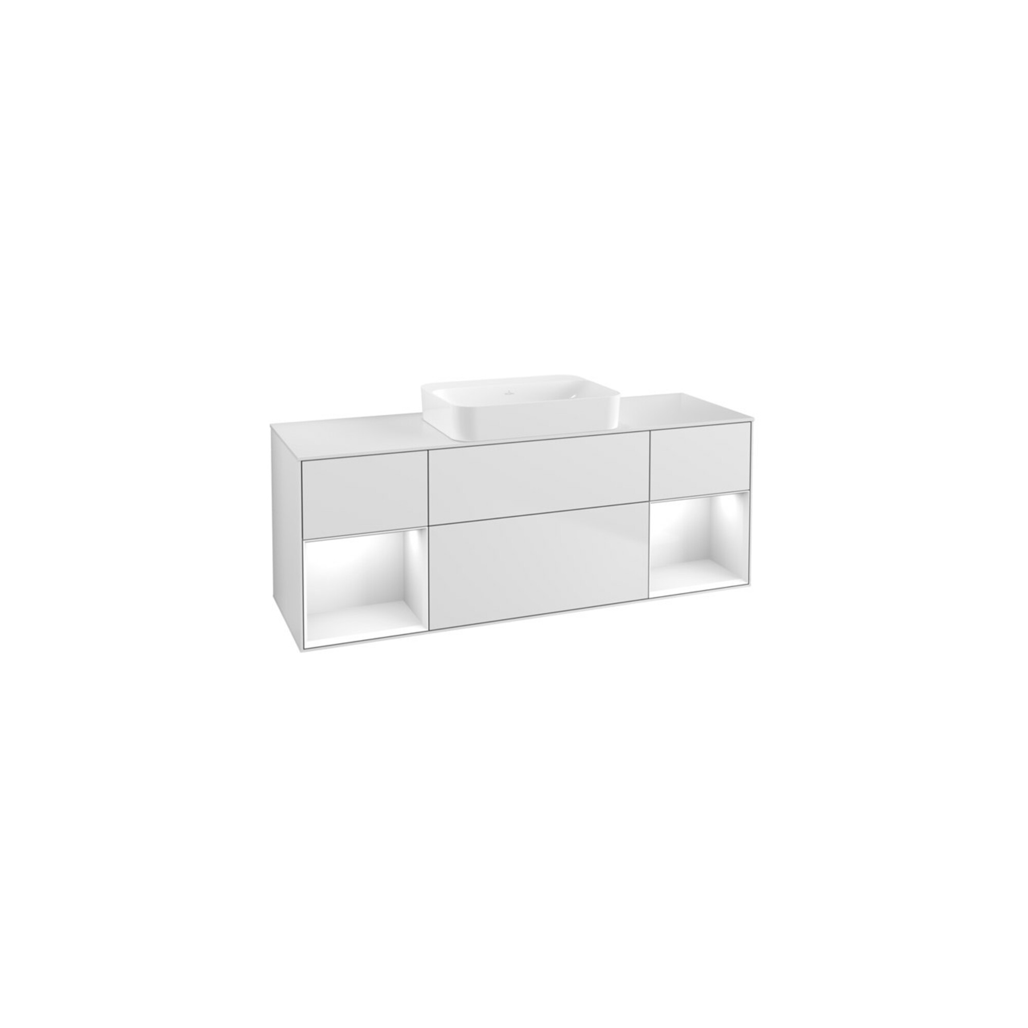 V&B Waschtischunterschrank Wandbeleuchtung Finion 160x60,3x50,1cm, Rg g wh. Lac, wh. m Lac ; Villeroy & Boch
