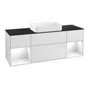 V&B Waschtischunterschrank Wandbeleuchtung Finion 160x60,3x50,1cm, Rg g wh. Lac, wh. m Lac