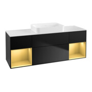V&B Waschtischunterschrank Wandbeleuchtung Finion 160x60,3x50,1cm, Rg gol m Lac, bla m Lac