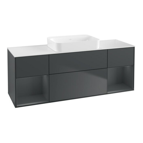 V&B Waschtischunterschrank Wandbeleuchtung Finion 160x60,3x50,1cm, Rg md m La, md b m Lac