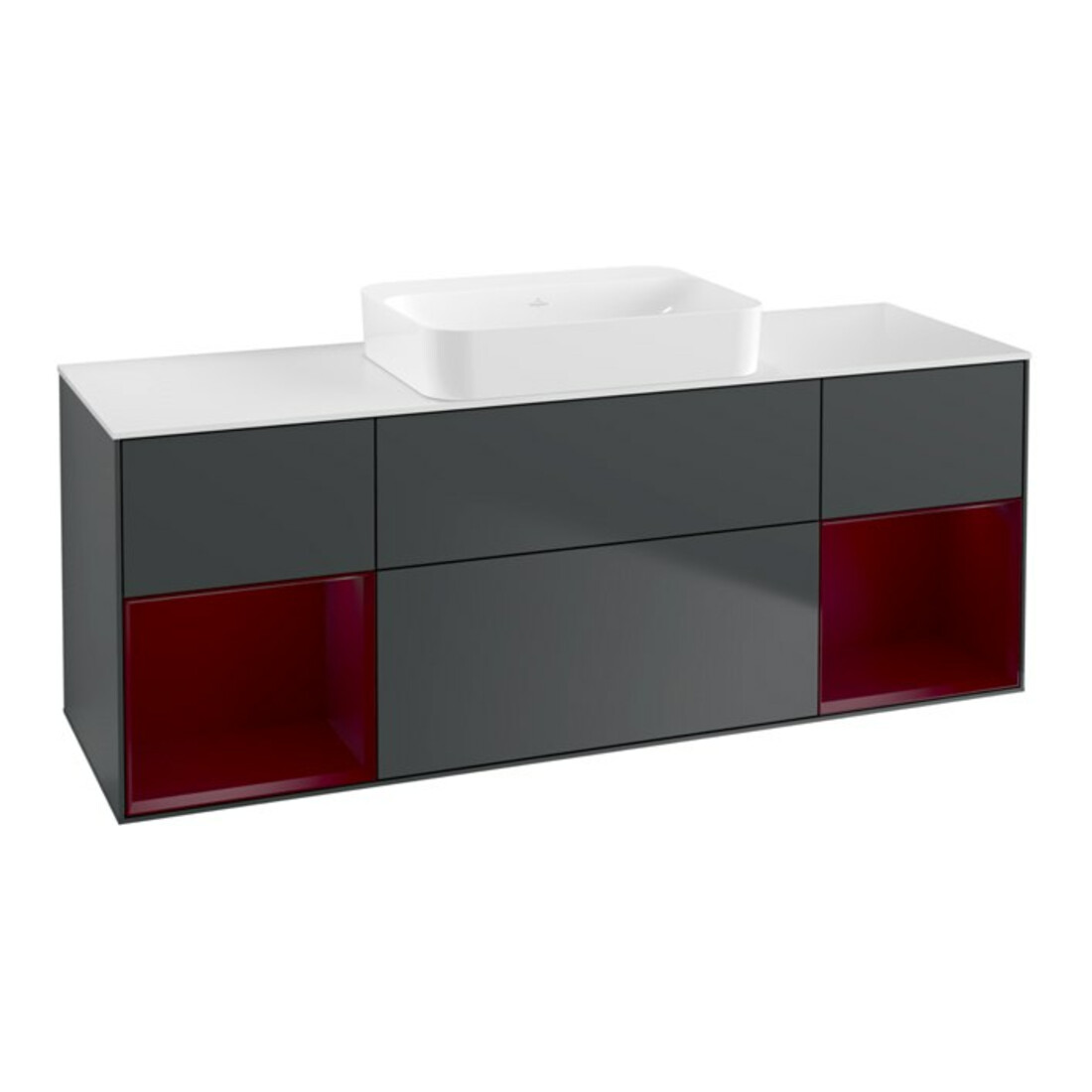 V&B Waschtischunterschrank Wandbeleuchtung Finion 160x60,3x50,1cm, Rg Peo m La, md b m Lac