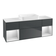 V&B Waschtischunterschrank Wandbeleuchtung Finion 160x60,3x50,1cm, Rg w m La, md bl. m Lac