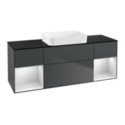 V&B Waschtischunterschrank Wandbeleuchtung Finion 160x60,3x50,1cm, Rg w m La, md bl. m Lac