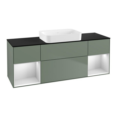 V&B Waschtischunterschrank Wandbeleuchtung Finion 160x60,3x50,1cm, Rg w m Lac, Oli. m Lac