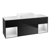 V&B Waschtischunterschrank Wandbeleuchtung Finion 160x60,3x50,1cm, Rg wh. m Lac, bla m Lac