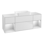 V&B Waschtischunterschrank Wandbeleuchtung Finion 160x60,3x50,1cm, Rg wh. m Lac, wh. m Lac