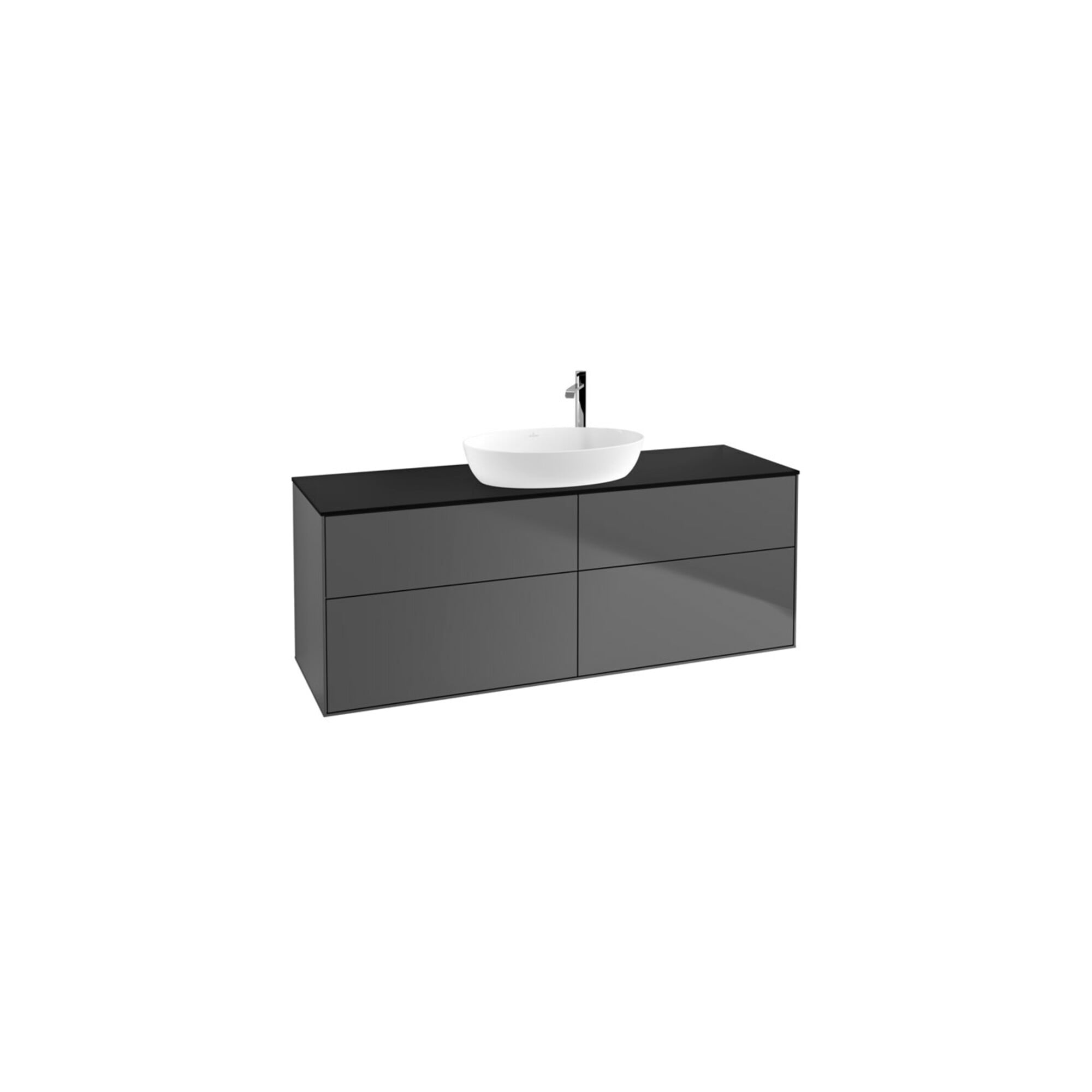 V&B Waschtischunterschrank Wandbeleuchtung Finion 160x60cm, Abd.-Pl. bla m, Anthrac. matt ; Villeroy & Boch