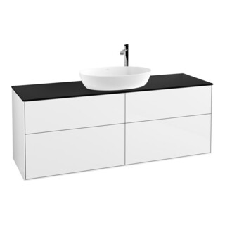 V&B Waschtischunterschrank Wandbeleuchtung Finion 160x60cm, Abd.-Pl. bla m, glo wh. Lac
