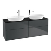 V&B Waschtischunterschrank Wandbeleuchtung Finion 160x60cm, Abd.-Pl. bla m, md bl. m Lac