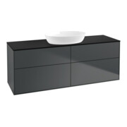 V&B Waschtischunterschrank Wandbeleuchtung Finion 160x60cm, Abd.-Pl. bla m, md bl. m Lac