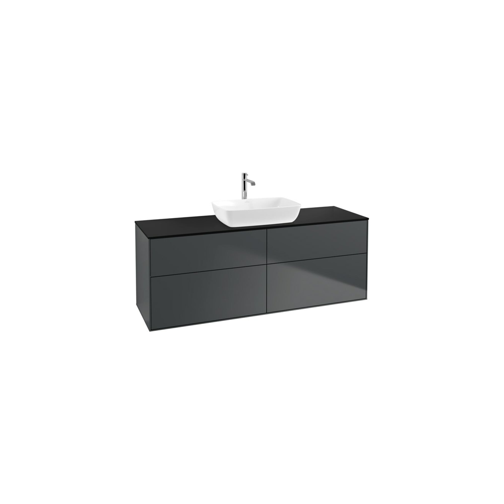 V&B Waschtischunterschrank Wandbeleuchtung Finion 160x60cm, Abd.-Pl. bla m, md bl. m Lac ; Villeroy & Boch