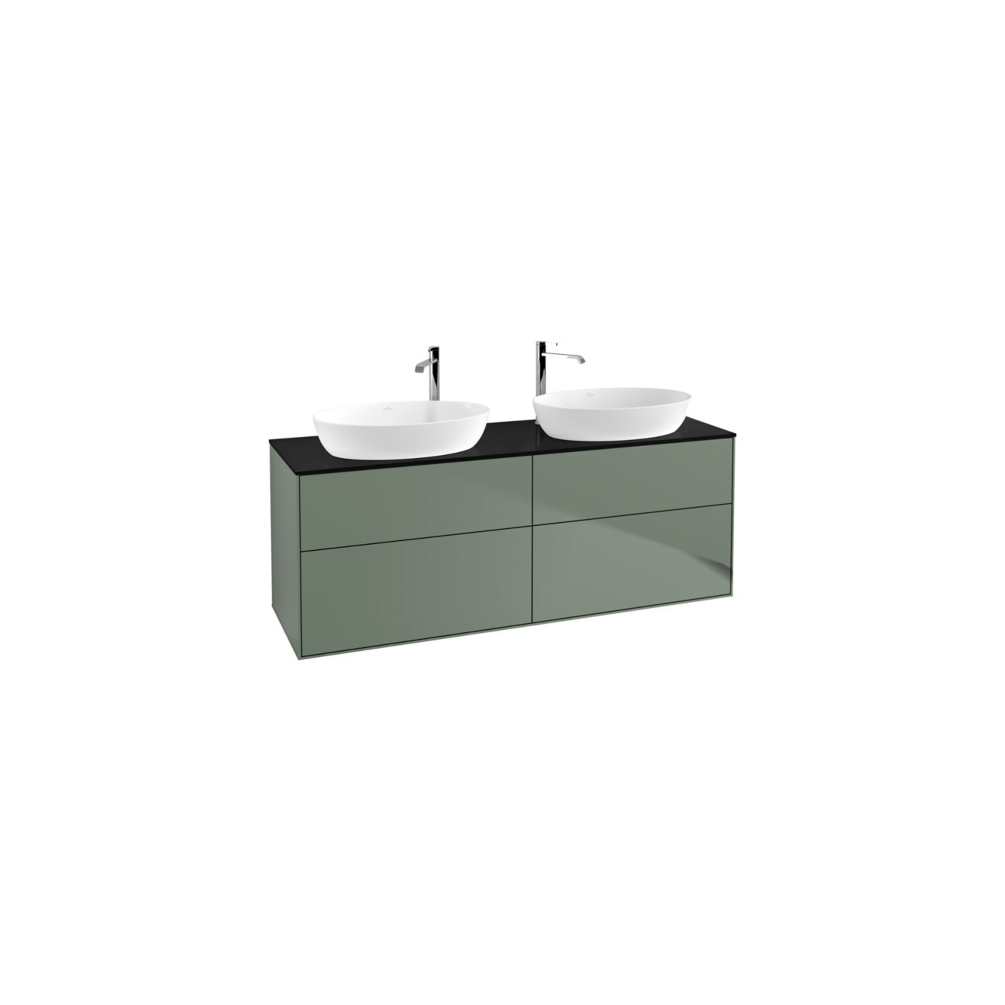 V&B Waschtischunterschrank Wandbeleuchtung Finion 160x60cm, Abd.-Pl. bla m, Oli. m Lacquer ; Villeroy & Boch
