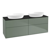 V&B Waschtischunterschrank Wandbeleuchtung Finion 160x60cm, Abd.-Pl. bla m, Oli. m Lacquer