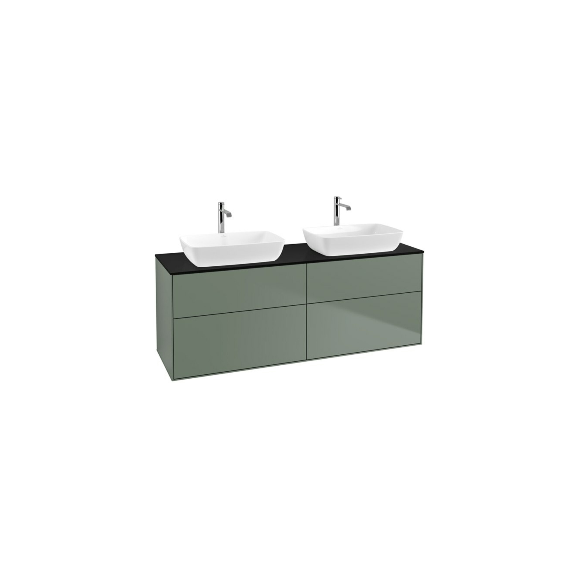 V&B Waschtischunterschrank Wandbeleuchtung Finion 160x60cm, Abd.-Pl. bla m, Oli. m Lacquer ; Villeroy & Boch