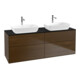 V&B Waschtischunterschrank Wandbeleuchtung Finion 160x60cm, Abd.-Pl. bla m, Walnut veneer-1