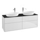 V&B Waschtischunterschrank Wandbeleuchtung Finion 160x60cm, Abd.-Pl. bla m, wh. m lacquer-1
