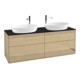 V&B Waschtischunterschrank Wandbeleuchtung Finion 160x60cm, Abd.-Pl. bla matt, Oak Veneer-1