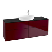 V&B Waschtischunterschrank Wandbeleuchtung Finion 160x60cm, Abd.-Pl. bla matt, Peony Matt