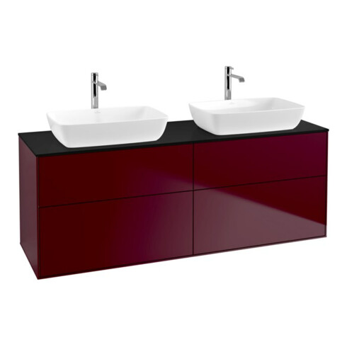 V&B Waschtischunterschrank Wandbeleuchtung Finion 160x60cm, Abd.-Pl. bla matt, Peony Matt