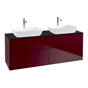 V&B Waschtischunterschrank Wandbeleuchtung Finion 160x60cm, Abd.-Pl. bla matt, Peony Matt