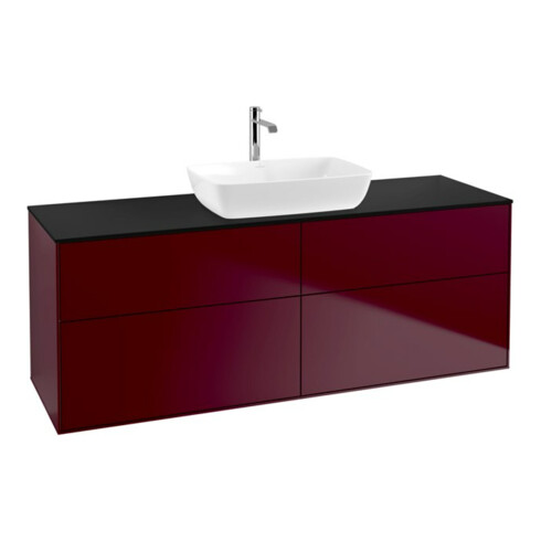 V&B Waschtischunterschrank Wandbeleuchtung Finion 160x60cm, Abd.-Pl. bla matt, Peony Matt