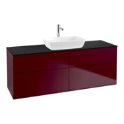 V&B Waschtischunterschrank Wandbeleuchtung Finion 160x60cm, Abd.-Pl. bla matt, Peony Matt