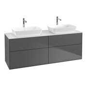 V&B Waschtischunterschrank Wandbeleuchtung Finion 160x60cm, Abd.-Pl. wh. m, Anthrac. matt
