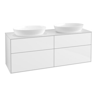 V&B Waschtischunterschrank Wandbeleuchtung Finion 160x60cm, Abd.-Pl. wh. m, glo wh. Lac