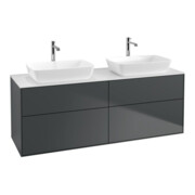 V&B Waschtischunterschrank Wandbeleuchtung Finion 160x60cm, Abd.-Pl. wh. m, md bl. m Lac