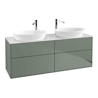 V&B Waschtischunterschrank Wandbeleuchtung Finion 160x60cm, Abd.-Pl. wh. m, Oli. m Lacquer