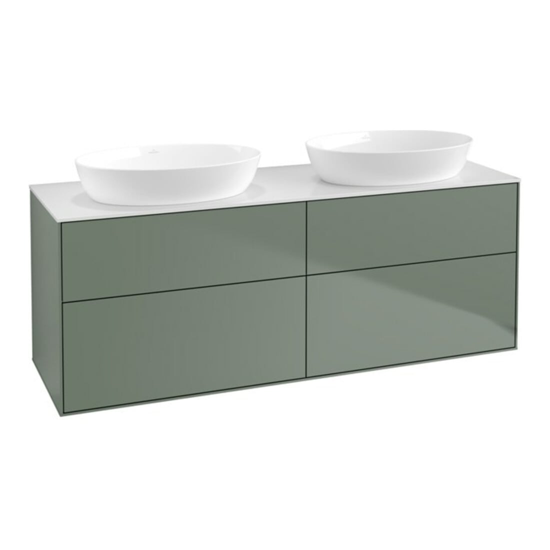 V&B Waschtischunterschrank Wandbeleuchtung Finion 160x60cm, Abd.-Pl. wh. m, Oli. m Lacquer