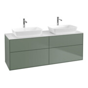 V&B Waschtischunterschrank Wandbeleuchtung Finion 160x60cm, Abd.-Pl. wh. m, Oli. m Lacquer