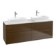 V&B Waschtischunterschrank Wandbeleuchtung Finion 160x60cm, Abd.-Pl. wh. m, Walnut veneer-1