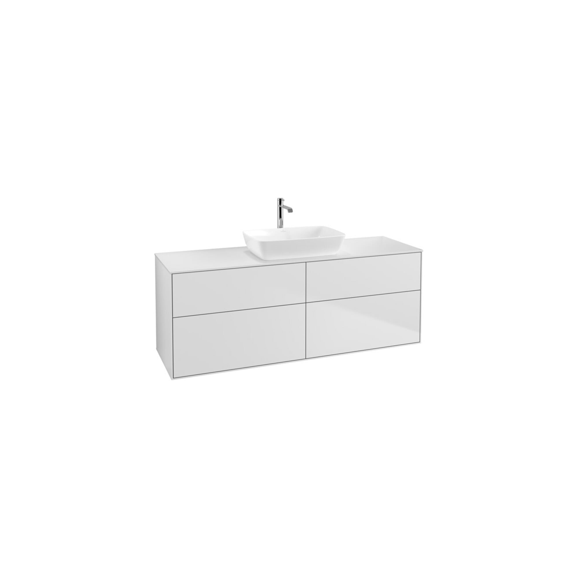 V&B Waschtischunterschrank Wandbeleuchtung Finion 160x60cm, Abd.-Pl. wh. m, wh. m lacquer ; Villeroy & Boch