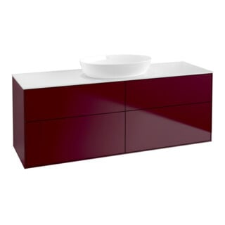 V&B Waschtischunterschrank Wandbeleuchtung Finion 160x60cm, Abd.-Pl. wh. matt, Peony Matt