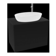 V&B Waschtischunterschrank Wandbeleuchtung Finion 80x60,3cm, Abd.-Pl. bla m, bla m lacquer