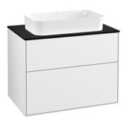 V&B Waschtischunterschrank Wandbeleuchtung Finion 80x60,3cm, Abd.-Pl. bla m, glo wh. Lac